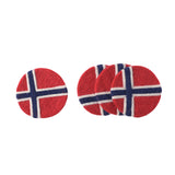 Felted Norwegian Flag Coasters