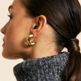 Chunky Creoles L Gold Earrings