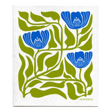 Amazing Swedish Dishcloth - Electric Blue Flower