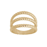 Rope Ring Triple Gold